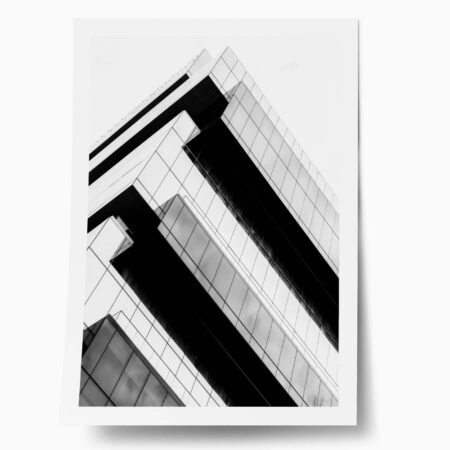 Poster BLACK AND WHITE ARCHITECTURAL GEOMETRIC SHADOWS BUILDING - Πολεις - Χαρτες