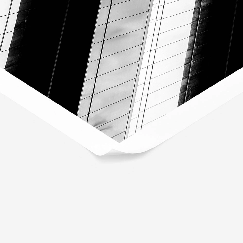 Poster BLACK AND WHITE ARCHITECTURAL GEOMETRIC SHADOWS BUILDING