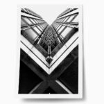 Poster BLACK AND WHITE ARCHITECTURAL GEOMETRIC SKYSCRAPER