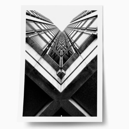 Poster BLACK AND WHITE ARCHITECTURAL GEOMETRIC SKYSCRAPER - Πολεις - Χαρτες
