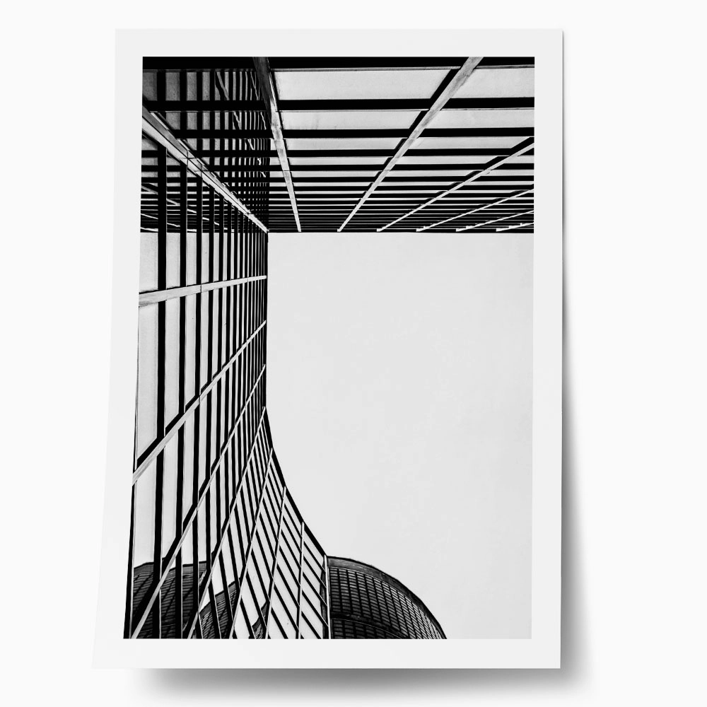 Poster BLACK AND WHITE ARCHITECTURAL GEOMETRIC STRUCTURE 2
