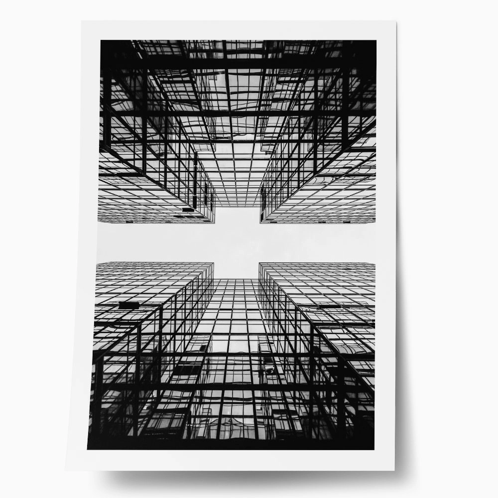 Poster BLACK AND WHITE ARCHITECTURAL GEOMETRIC STRUCTURE