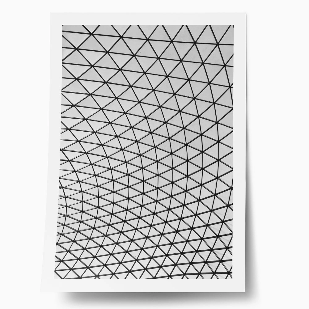 Poster BLACK AND WHITE ARCHITECTURAL GLASS ROOF CANOPY