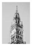 Poster BLACK AND WHITE ARCHITECTURAL GOTHIC TOWER