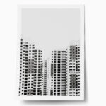 Poster BLACK AND WHITE ARCHITECTURAL GRID PATTERN BUILDINGS