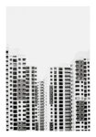 Poster BLACK AND WHITE ARCHITECTURAL GRID PATTERN BUILDINGS