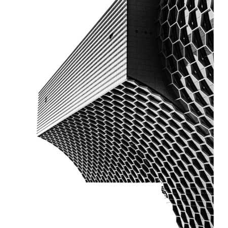 Poster BLACK AND WHITE ARCHITECTURAL HONEYCOMB FACADE 2 - Πολεις - Χαρτες Sticky 2