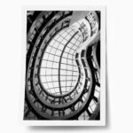 Poster BLACK AND WHITE ARCHITECTURAL INTERIOR GLASS DOME