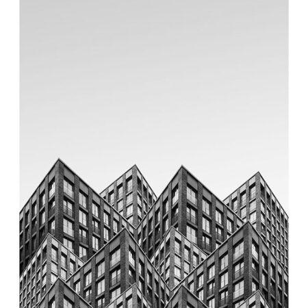 Poster BLACK AND WHITE ARCHITECTURAL INTERLOCKING BUILDINGS - Πολεις - Χαρτες Sticky 2