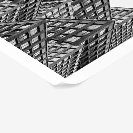 Poster BLACK AND WHITE ARCHITECTURAL INTERLOCKING BUILDINGS - Πολεις - Χαρτες Sticky 1