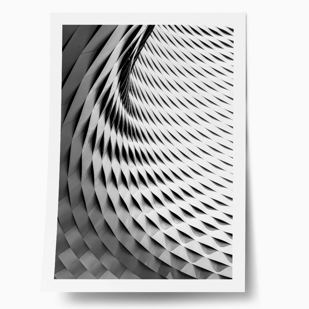 Poster BLACK AND WHITE ARCHITECTURAL INTERWOVEN PATTERN