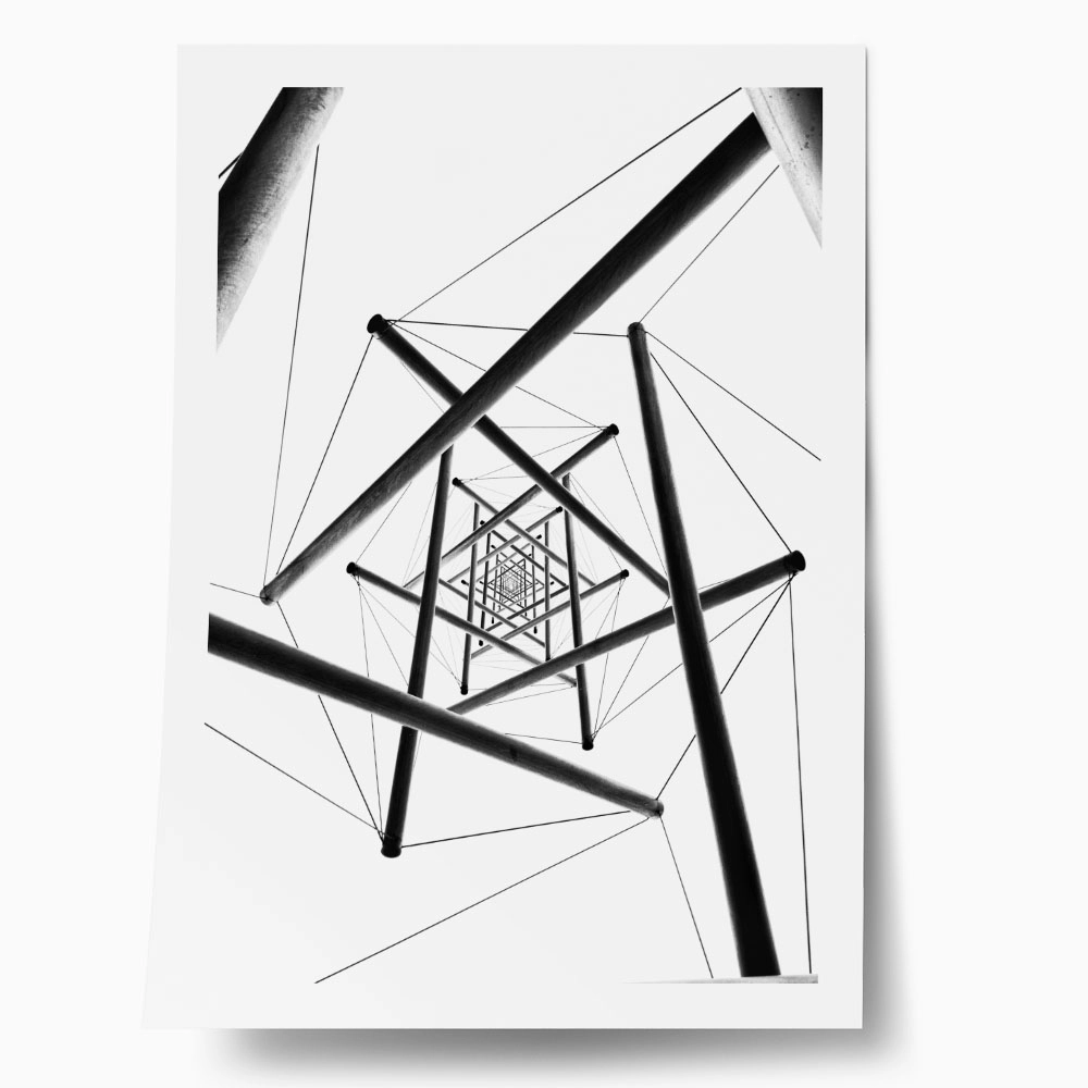 Poster BLACK AND WHITE ARCHITECTURAL KALEIDOSCOPE