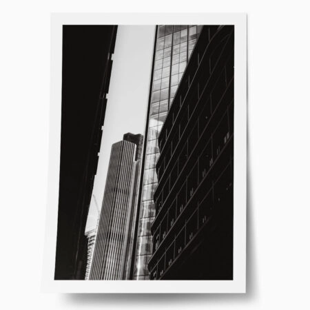 Poster BLACK AND WHITE ARCHITECTURAL LINES OF SKYSCRAPPERS - Πολεις - Χαρτες