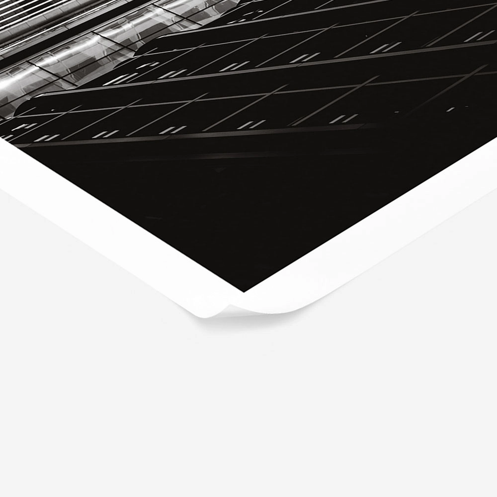 Poster BLACK AND WHITE ARCHITECTURAL LINES OF SKYSCRAPPERS