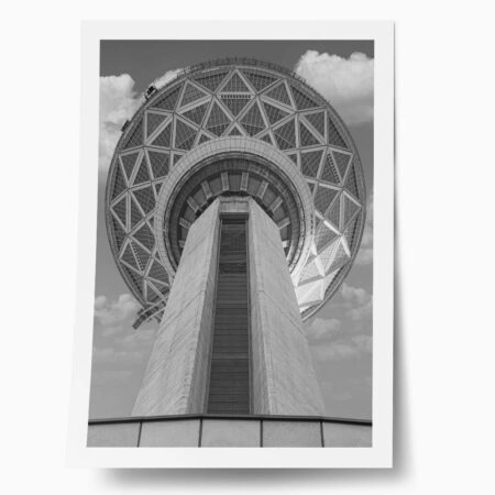 Poster BLACK AND WHITE ARCHITECTURAL LOW ANGLE TOWER - Πολεις - Χαρτες