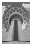 Poster BLACK AND WHITE ARCHITECTURAL LOW ANGLE TOWER
