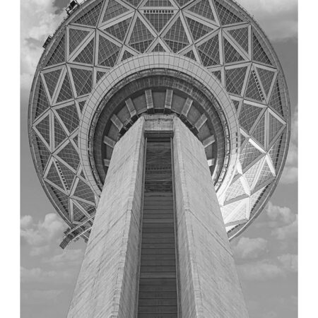 Poster BLACK AND WHITE ARCHITECTURAL LOW ANGLE TOWER - Πολεις - Χαρτες Sticky 2