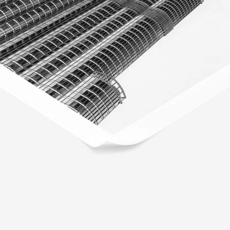 Poster BLACK AND WHITE ARCHITECTURAL MASSIVE SKYSCRAPER - Πολεις - Χαρτες Sticky 1