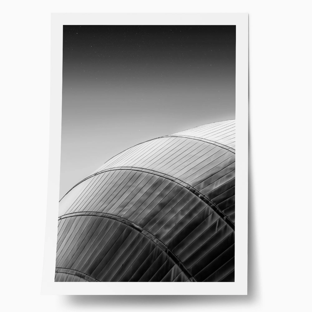 Poster BLACK AND WHITE ARCHITECTURAL METALLIC ROOF