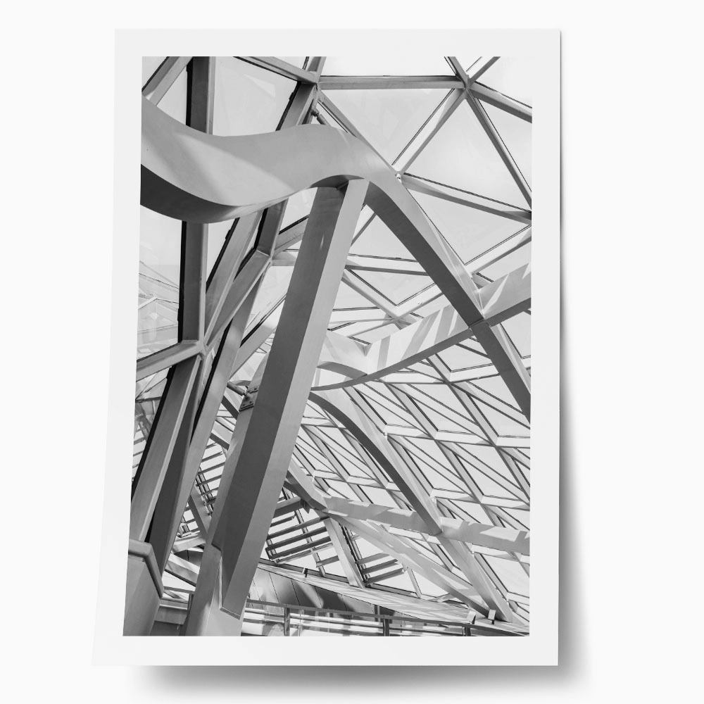Poster BLACK AND WHITE ARCHITECTURAL MINIMALIST STEEL FRAME