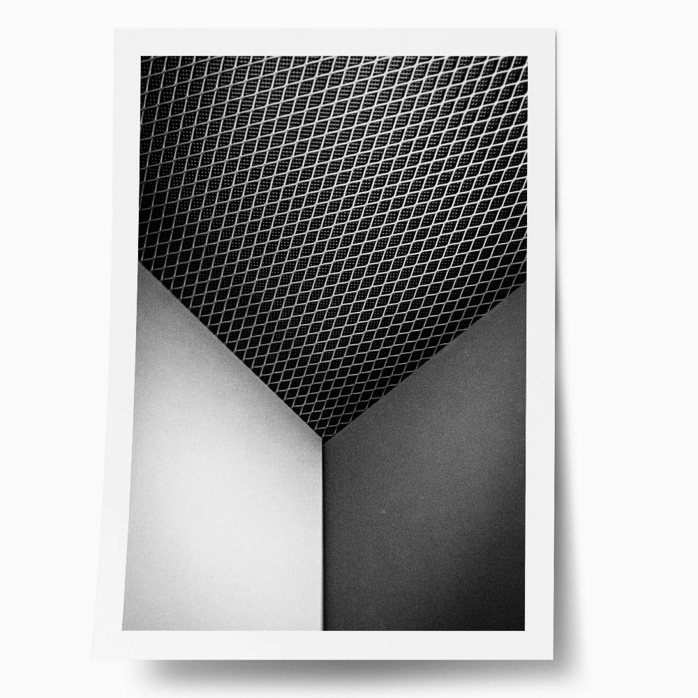 Poster BLACK AND WHITE ARCHITECTURAL MODERN GEOMETRIC PATTERN