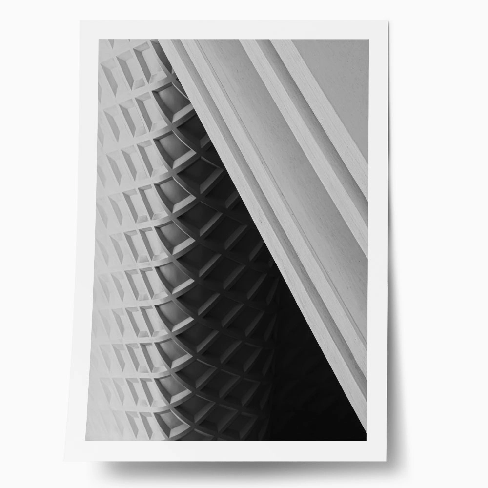 Poster BLACK AND WHITE ARCHITECTURAL MODERN GEOMETRIC ROOF
