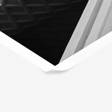 Poster BLACK AND WHITE ARCHITECTURAL MODERN GEOMETRIC ROOF - Πολεις - Χαρτες Sticky 1