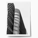 Poster BLACK AND WHITE ARCHITECTURAL MODERN GLASS BUILDING