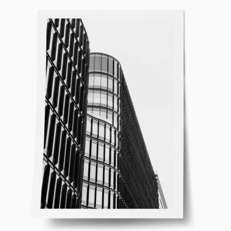 Poster BLACK AND WHITE ARCHITECTURAL MODERN GLASS BUILDING - Πολεις - Χαρτες