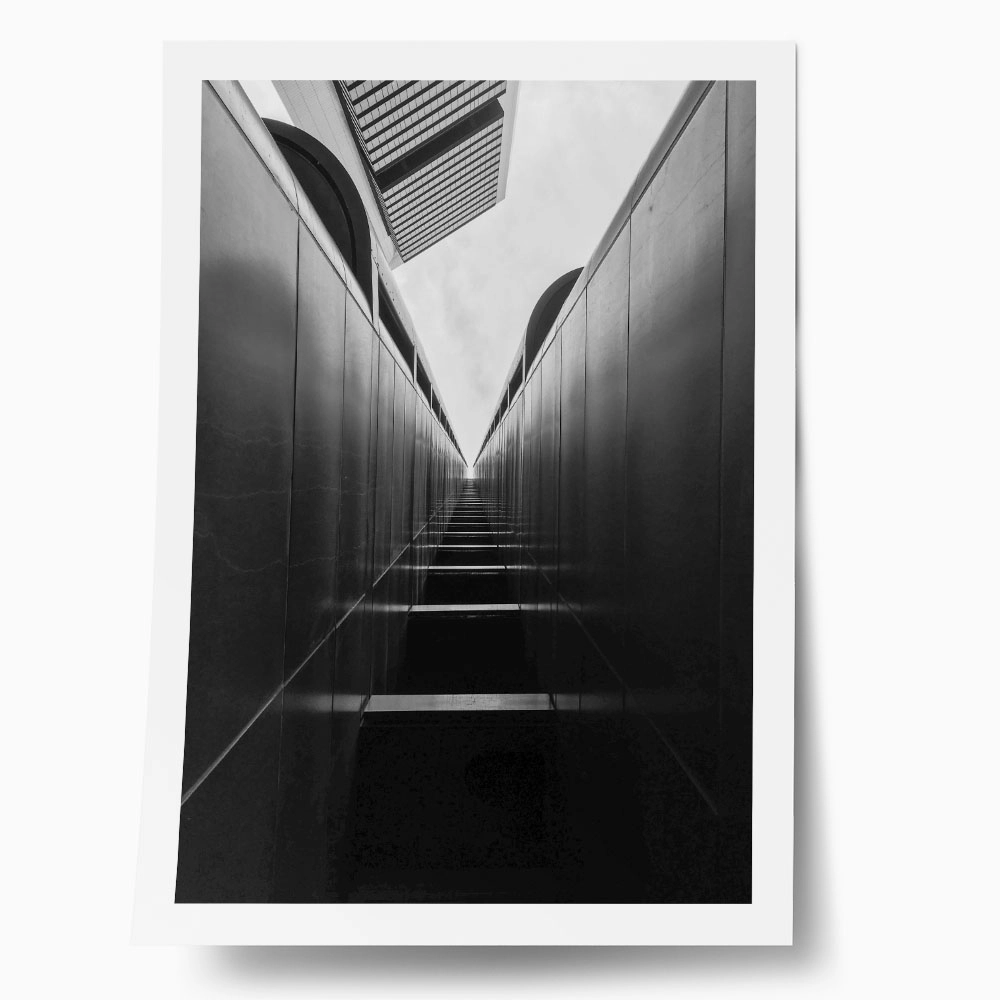 Poster BLACK AND WHITE ARCHITECTURAL MODERN HALLHAY