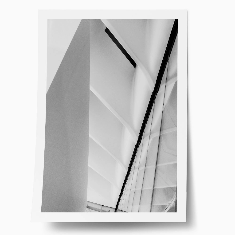 Poster BLACK AND WHITE ARCHITECTURAL MUSEUM INTERIOR