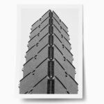 Poster BLACK AND WHITE ARCHITECTURAL PAGODA SKYSCRAPER