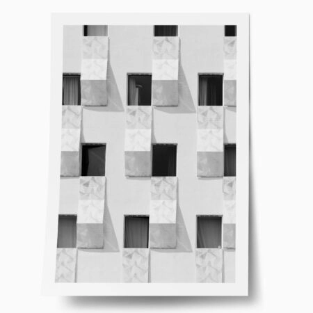 Poster BLACK AND WHITE ARCHITECTURAL PERFORATED BALCONIES - Πολεις - Χαρτες