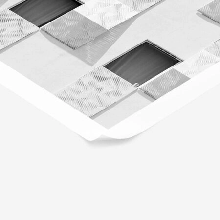 Poster BLACK AND WHITE ARCHITECTURAL PERFORATED BALCONIES - Πολεις - Χαρτες Sticky 1