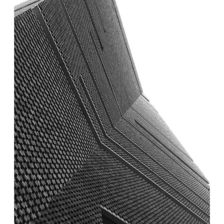 Poster BLACK AND WHITE ARCHITECTURAL PIERCED BRICK FACADE - Πολεις - Χαρτες Sticky 2