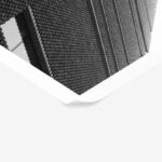 Poster BLACK AND WHITE ARCHITECTURAL PIERCED BRICK FACADE