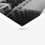 Poster BLACK AND WHITE ARCHITECTURAL PYRAMID ROOF TOWER