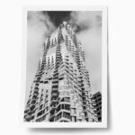 Poster BLACK AND WHITE ARCHITECTURAL RIPPLED FACADE