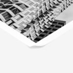 Poster BLACK AND WHITE ARCHITECTURAL RIPPLED FACADE