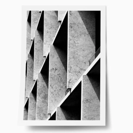 Poster BLACK AND WHITE ARCHITECTURAL RYTHMIC CONCRETE FINS - Πολεις - Χαρτες