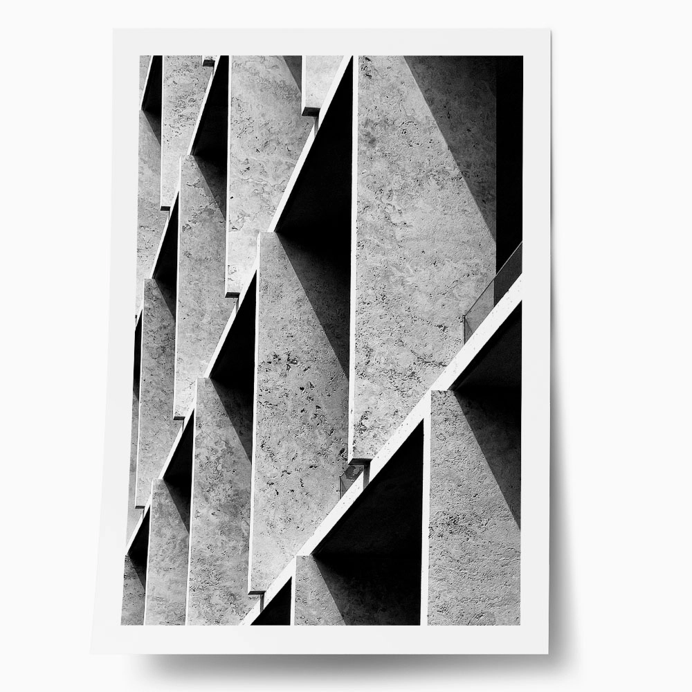 Poster BLACK AND WHITE ARCHITECTURAL RYTHMIC CONCRETE FINS