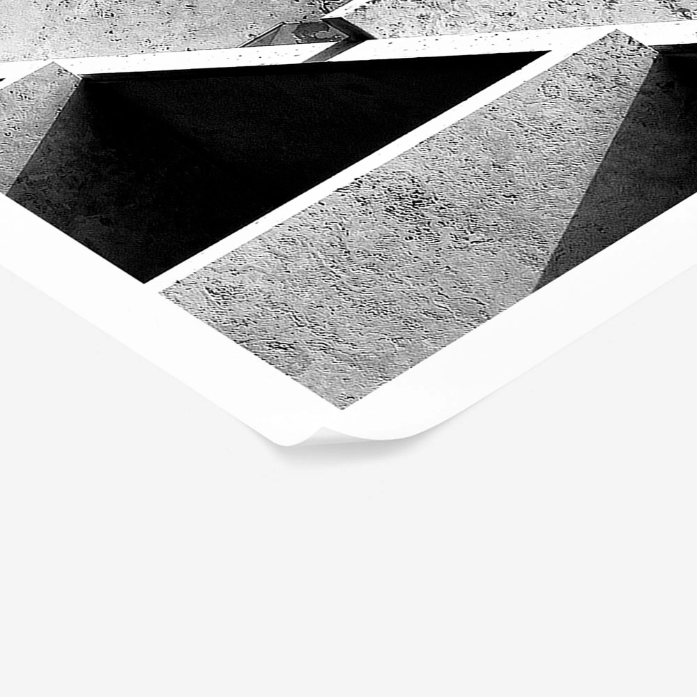 Poster BLACK AND WHITE ARCHITECTURAL RYTHMIC CONCRETE FINS