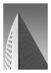 Poster BLACK AND WHITE ARCHITECTURAL SHARP CORNER SKYSCRAPER