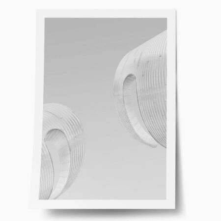Poster BLACK AND WHITE ARCHITECTURAL SPIRAL SHAPED STRUCTURES - Πολεις - Χαρτες