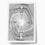 Poster BLACK AND WHITE ARCHITECTURAL SPIRAL STAIRCASE 2