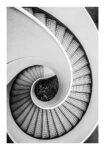 Poster BLACK AND WHITE ARCHITECTURAL SPIRAL STAIRCASE
