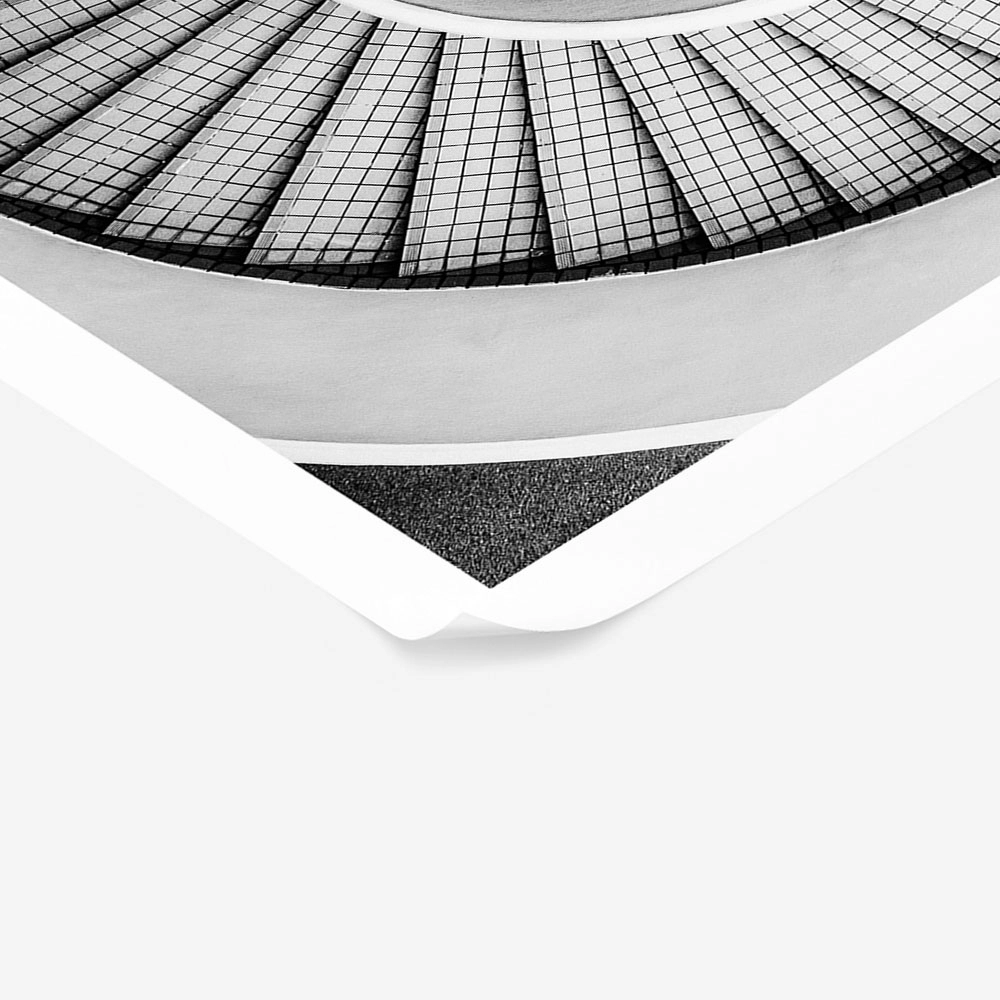 Poster BLACK AND WHITE ARCHITECTURAL SPIRAL STAIRCASE