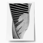 Poster BLACK AND WHITE ARCHITECTURAL SPIRALING TOWER