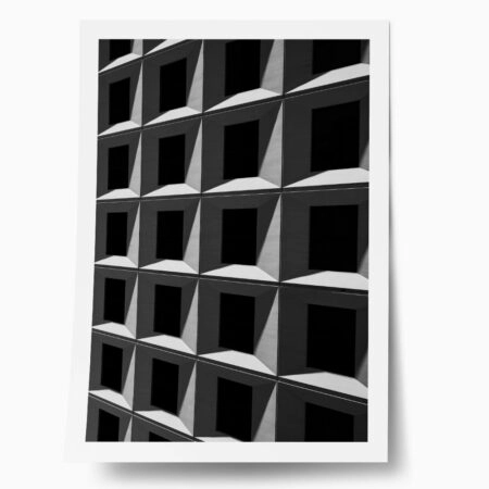 Poster BLACK AND WHITE ARCHITECTURAL SQUARE PATTERN FACADE - Πολεις - Χαρτες