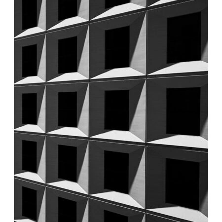 Poster BLACK AND WHITE ARCHITECTURAL SQUARE PATTERN FACADE - Πολεις - Χαρτες Sticky 2